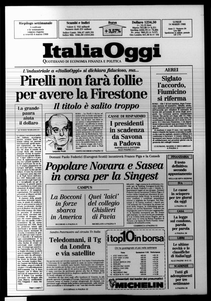 Italia oggi : quotidiano di economia finanza e politica